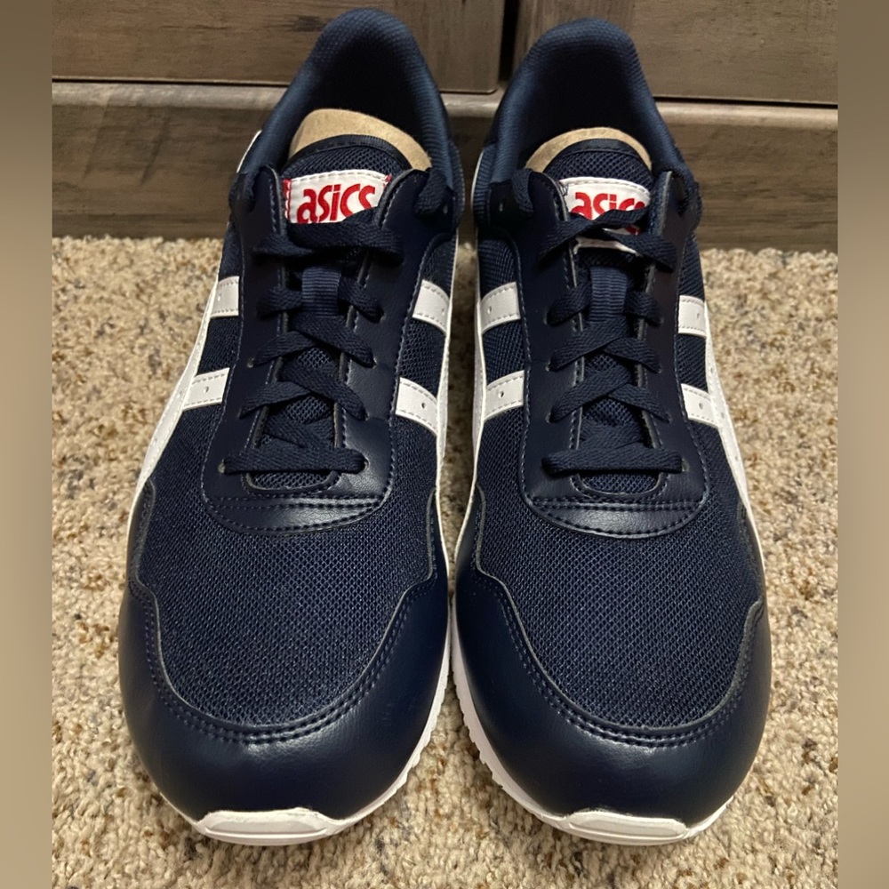 Asics Men's Navy and White Sneakers